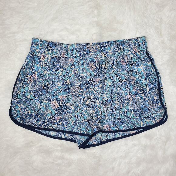 BCBG Floral Blue Shorts Medium - Picture 1 of 6